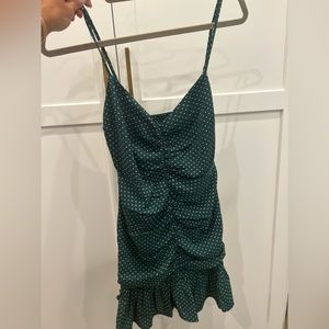 Urban Outfitters Green Polka Dot Ruched dress